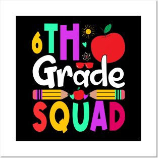 6th Grade Squad Teachers Boys Girls Funny Back To School Posters and Art